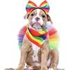 Jojofuny 1 Set Regenbogen Haustierkostüm : Regenbogen Stirnband Schal Tutu Rock Hund LGBT Gay Pride Bandana Dreieck Hundeschal für Haustierzubehör