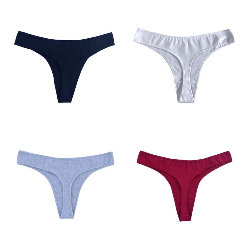 4PCS Unterwäsche Damen G-String Sexy Slips Baumwollhöschen Damen Atmungsaktive Tangas Niedrige Taille Unterwäsche