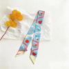 Printed Plaid Scarf Bow Ties Long Ribbon Scarves Elegant Long Silk Scarf  Neckerchief Decoration