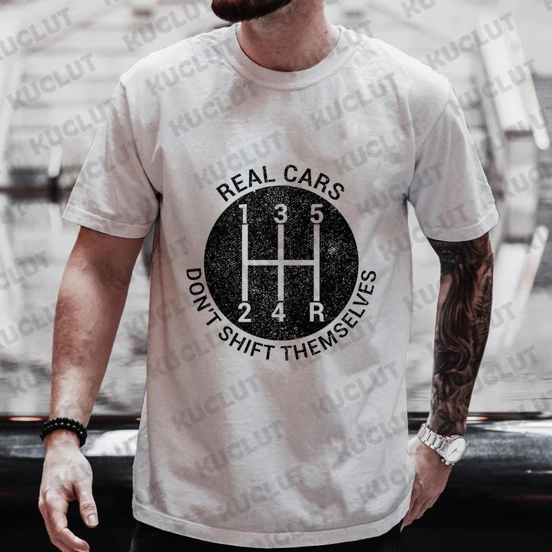 Men's Street T-shirt Funny Car Stick Shift Print Tees Tops Summer T Shirt Clothes Oversized Tee Shirt for Men Tshirt Clothing