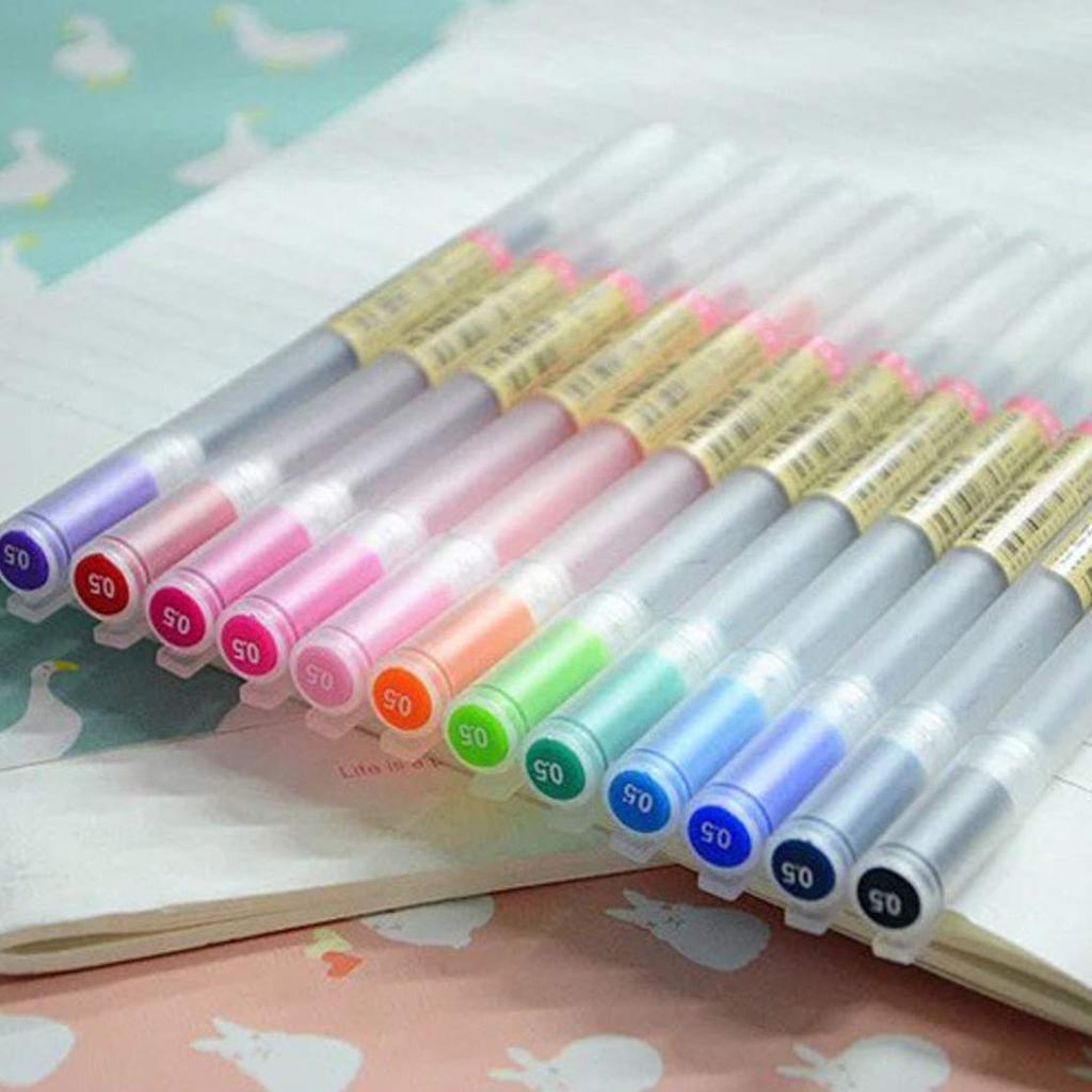 Sencoo Premium Gel Ink Fine Ballpoint Japanese Student Stationery Gift Pens for Kids 12-Pack Pens, Point, Pen, 0.5mm, Office, School, Supplies,