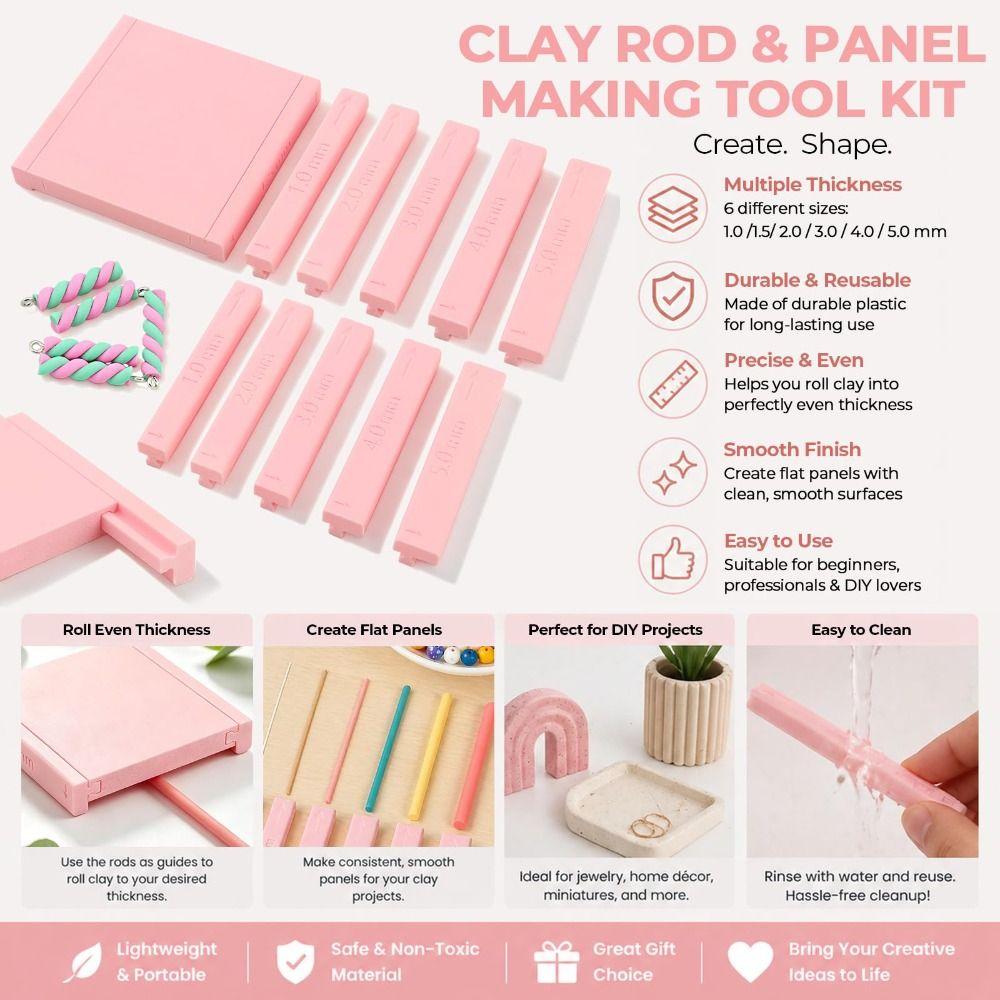 Plastic Clay Hoop Earring Tool 12 Sliders Clay Strip Shape Maker Home Crafting