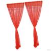 Voile Window Curtain Drape Set Solid Color Polyester