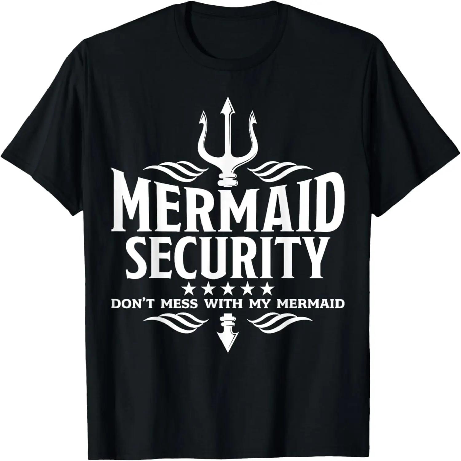 Mermaid Security Family Birthday Halloween Costume Men Boys T-Shirt S чёрный