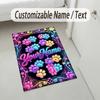 Dog Theme Crystal Velvet Rug Personalized Custom Name Text Soft Floor Mat Home Decor