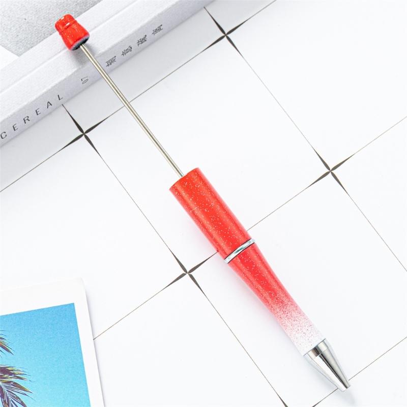 5PCS Beaded Ballpoint Pen Retractable Ballpoint Pen Decompression Pen Toy