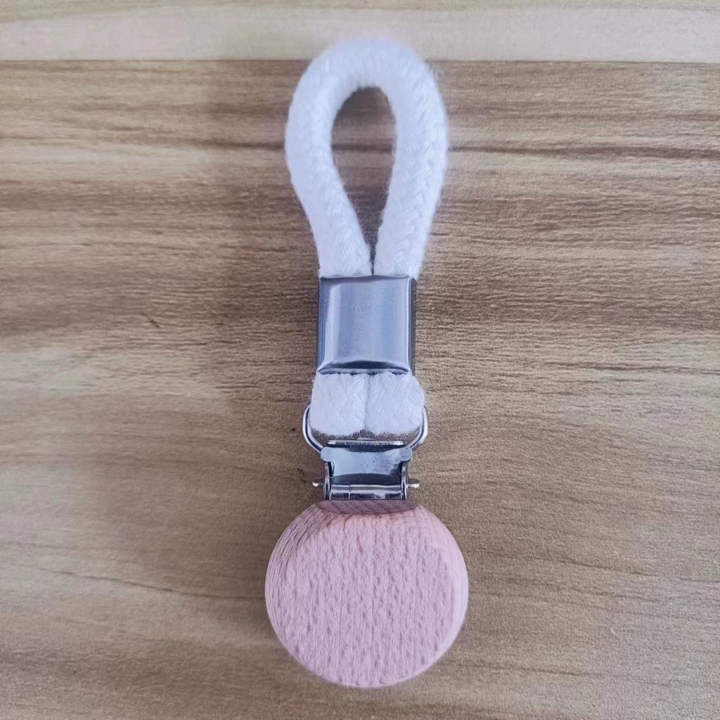 1/2pcs Multi Functional Non Perforated Kitchen Towel Clip, Woven Rope, Beech Wood Round Head Storage, Bathroom Clip