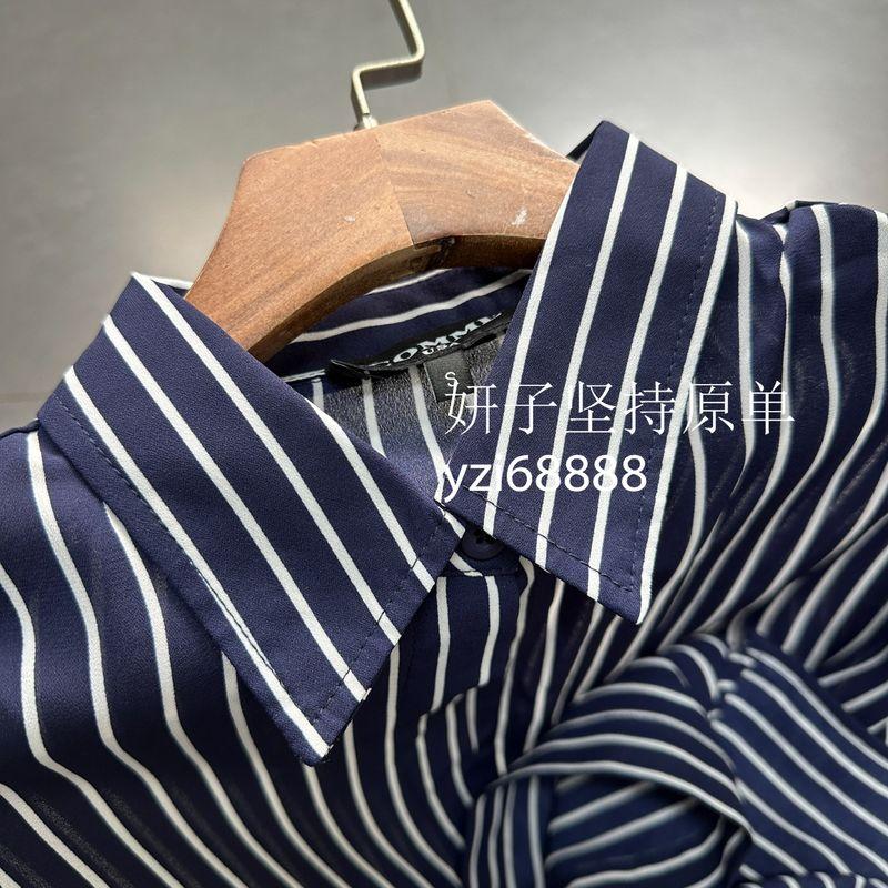Export Pure Original Chiffon Stripes Long Sunscreen White, Black, Blue All-Match Mid Length Long Length Loose Long Sleeves Shirt