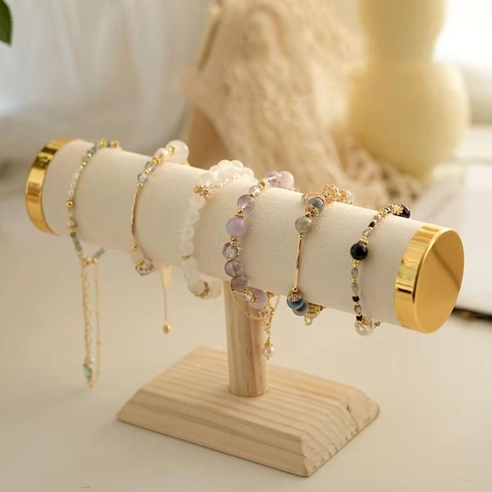 T-bar Jewelry Rack Holder Wooden Jewelry Storage Stand Fashion Bracelet Display Stand  Woman Girls