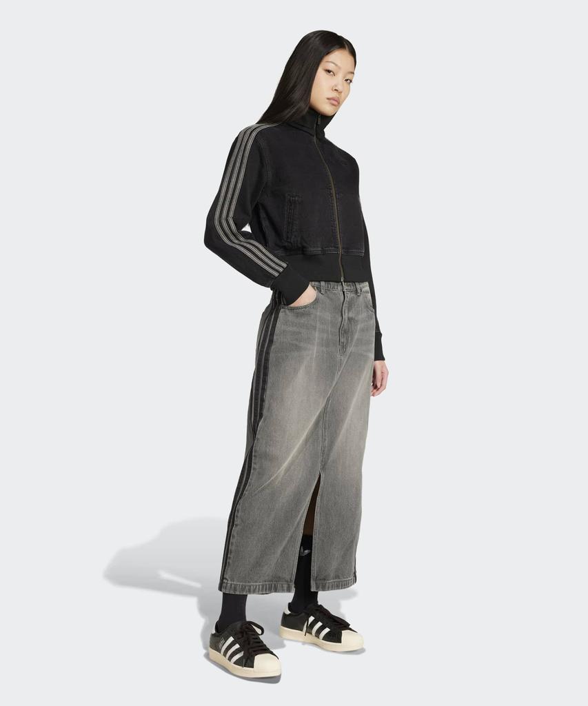 Adidas 3-Stripe Denim Long Skirt - Charcoal Black / Jw2659