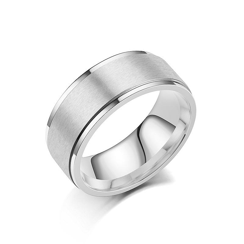 Simple Titanium Steel Matte Ring Men's, Fashionable Couple Ring Niche Plain Ring Stainless Steel Ring Jewelry