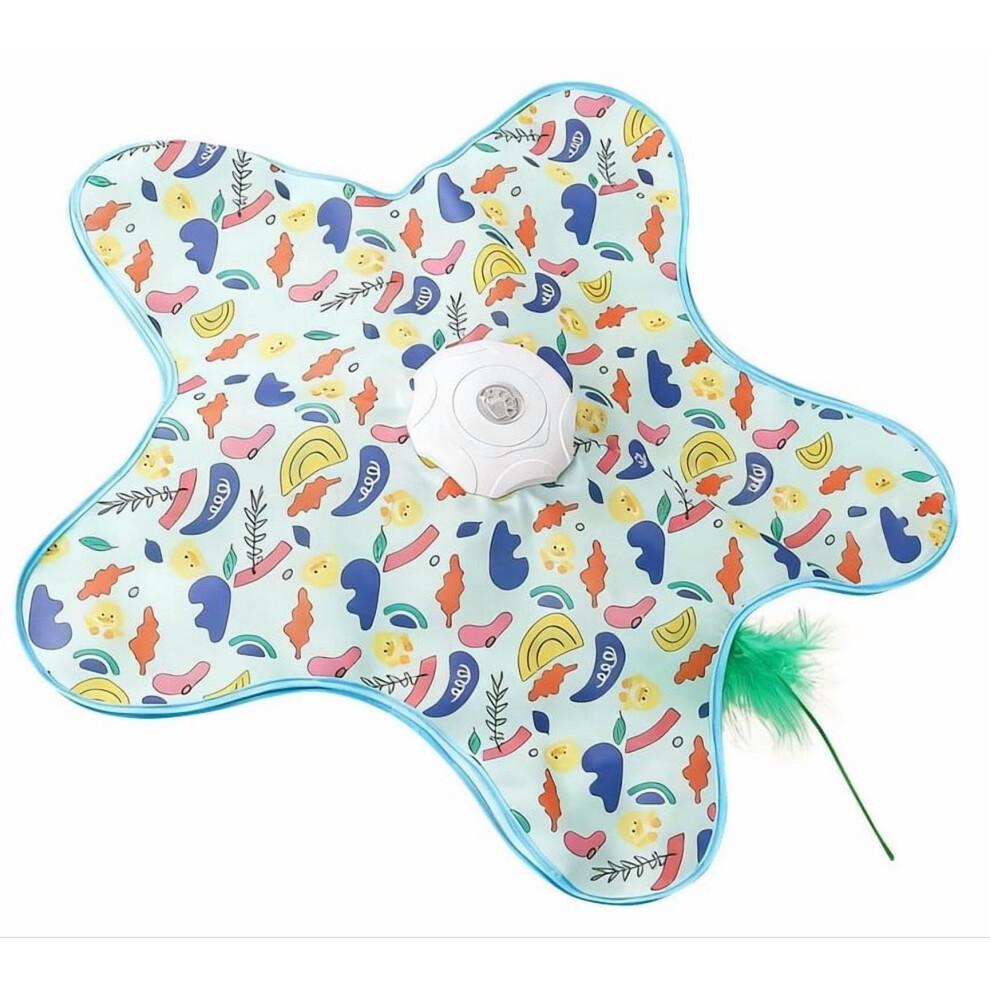 Jouet interactif d'intérieur pour chat, Jouet automatique mobile à plumes pour chats, Jouet cache-cache 2-en-1 avec moteur silencieux et vitesse réglable, Cadeau pour chats d'intérieur