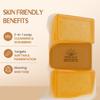 Kojic Acid & Saffron Detan Scrub Soap | Skin Brightening & Tan Removal Bathing Soap for Men & Women | Turmeric & Niacinamide (Pack of 3)