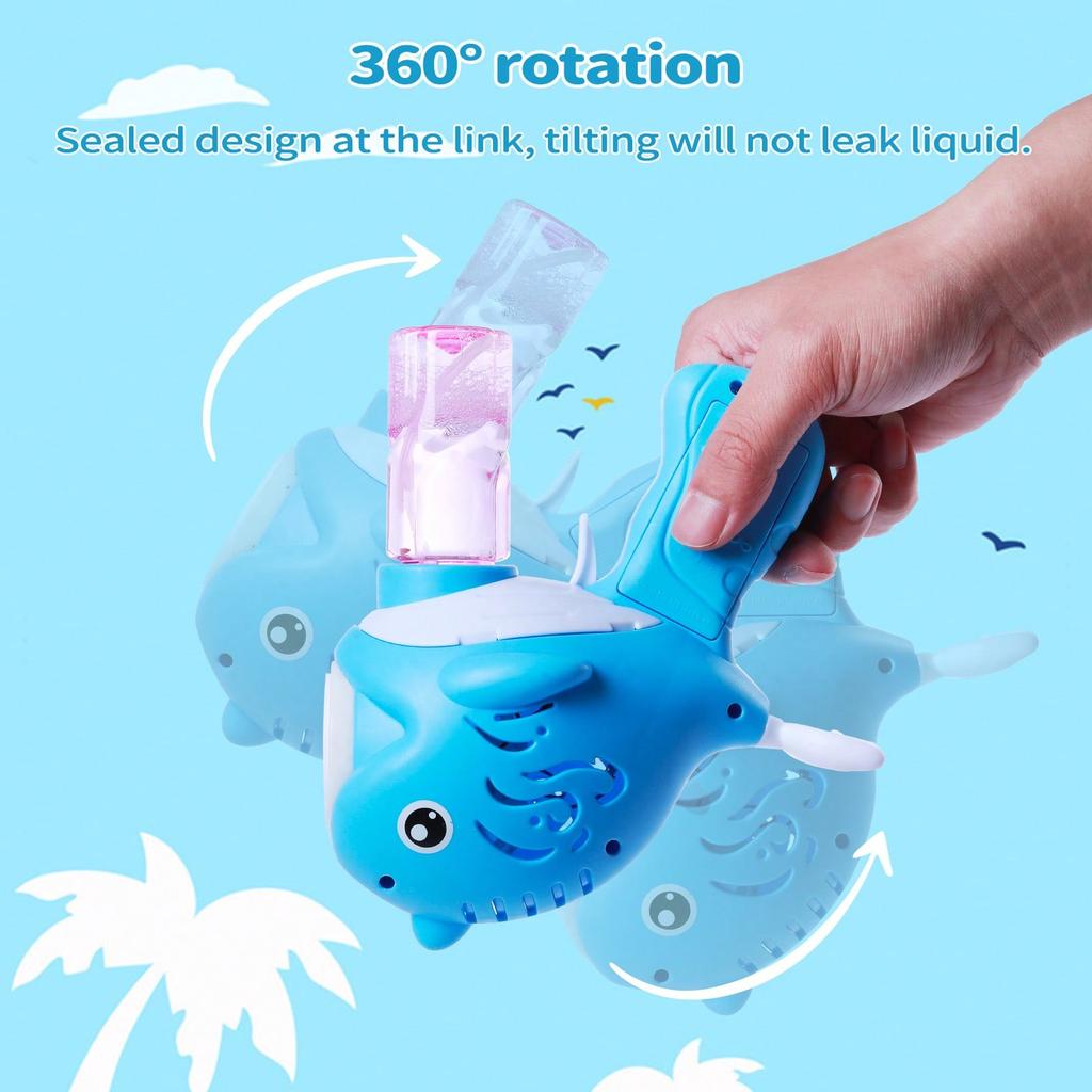 3 Packs Bubble Guns Machine,Whale Automatic Bubble Maker, Buble Gun With 30 Bubble Solutions For Kids, Bubble Blaster For Summer Toys, Party