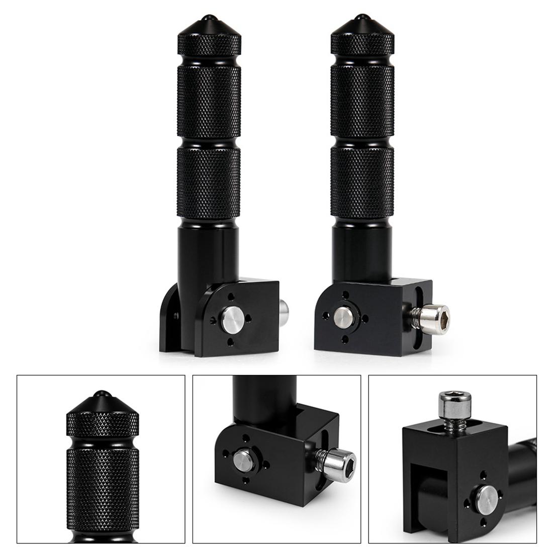 ABLZ-Universal 2Pcs Rear Passenger Foot Pegs Pedals 90 Degree Folding Footrests For Honda Suzuki Motorcycles