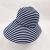 Spring Summer Hats For Women Sun Hat Foldable Striped Black White Wide Big Brim Sun Hat Female Outdoor Sunhat Travel Casual New