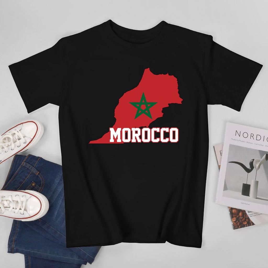 More Design Morocco Flag Moroccan Unisex Tshirt Tees Tshirt Oneck T Shirts Unisex Boys Clothing 100 Cotton