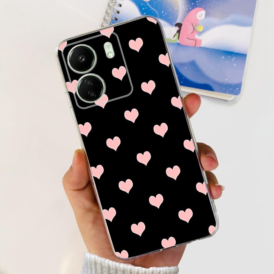 For Xiaomi Poco C65 Case for PocoC65 Silicone Funda Para Capa Coque Soft Phone Cases Back Cover Marble Flower Pattern Shockproof