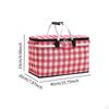 Picnic Basket Sturdy Zipper Foldable Insulated Bag for Barbecue Outdoor Home Yellow