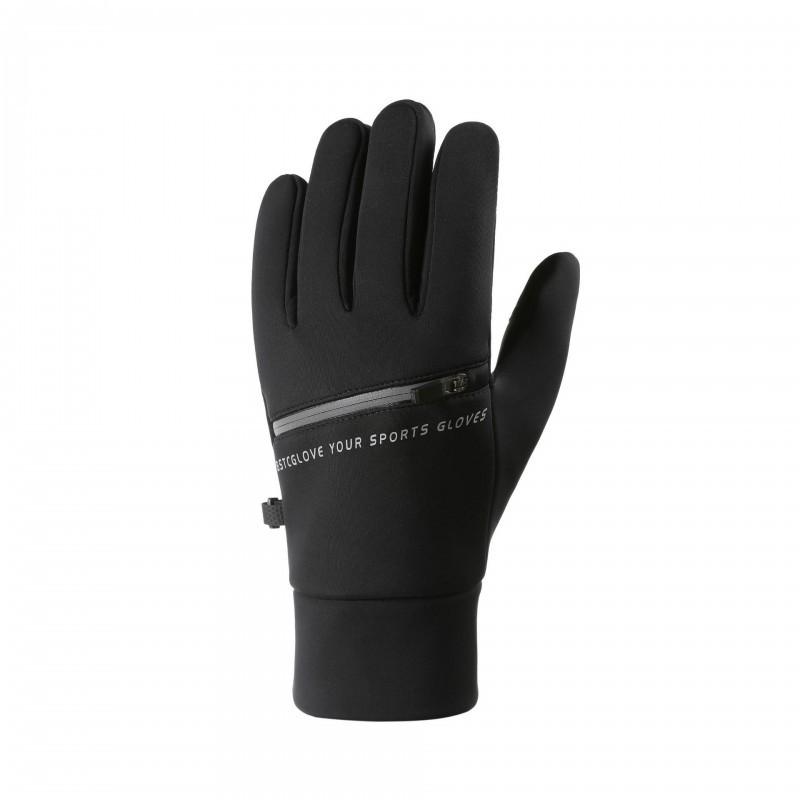 Mens Winter Cycling Gloves With Zipper Touchscreen Windproof Warm Waterproof Fleece Lined Skiing Outdoor Sports Large