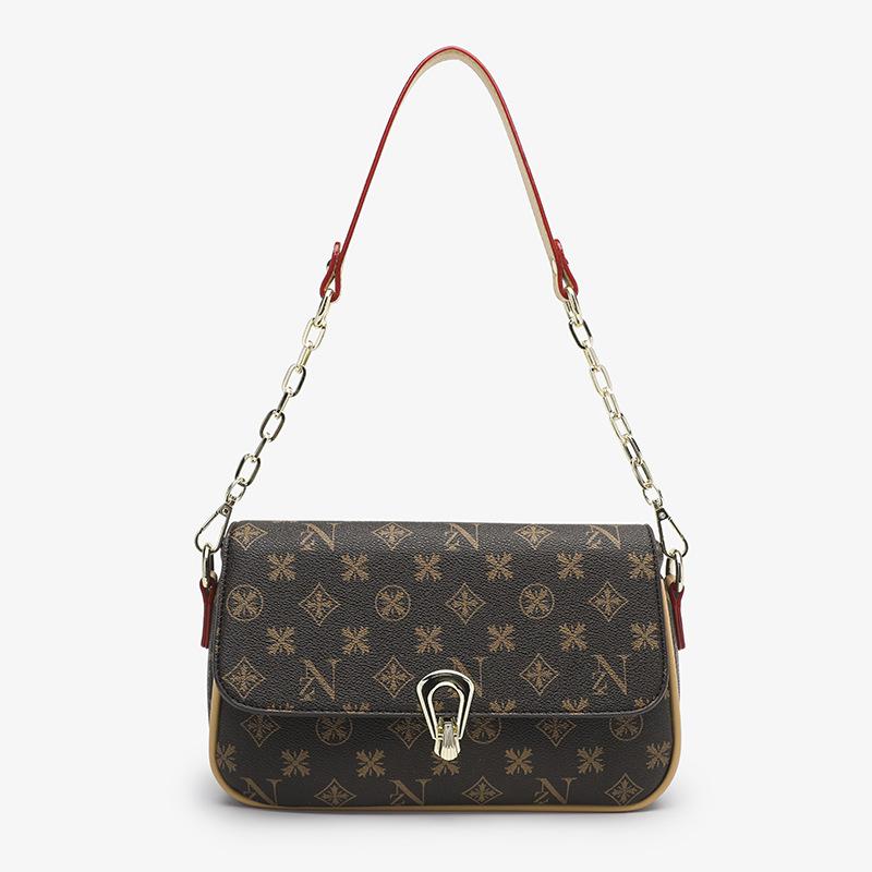 Wedding decoration Nieuwe Modieuze Kleine en Frisse Bedrukte Okseltas E&eacute;n Schouder Crossbody Kettingtas Retro Veelzijdige Vierkante Tas