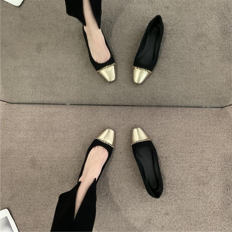 Fashion Flat Shoes for Women 2025 Spring and Autumn French Chain Fashion Boat Shoes Plus Size Women's Shoes 42 43 44 Loafers Women
