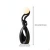 Abstract Resin Figurine Electroplated Finish Sculpture Minimalist Style Modern Statue Decor