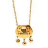 Trending Gold Coin Abacus Tiger Head Longevity Clavicle Chain for Autumn and Winter Sweater Accessories