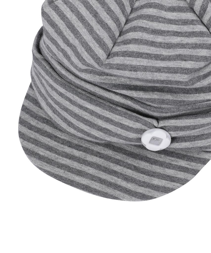 BAUF Button Newsboy Cap [Stripe Grey]