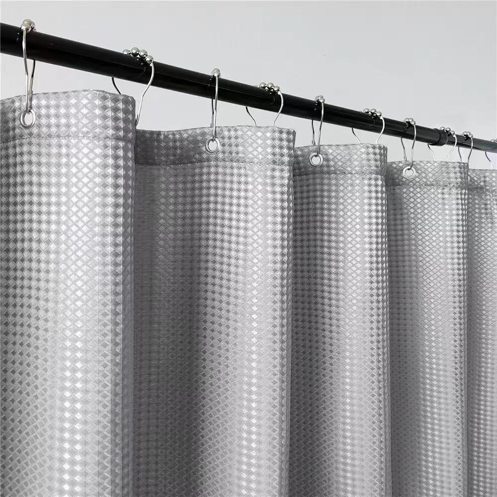 European and American Diamond Waffle Waterproof Mildew-Proof Shower Curtain for Bathroom or Toilet Door