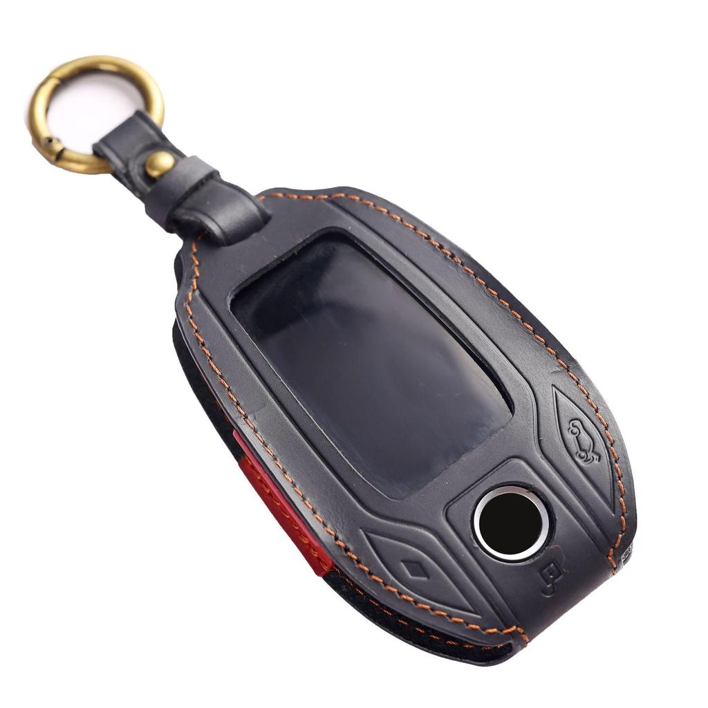 HALLMO Handmade Luxury Leather Car Key Case For BMW LCD Key