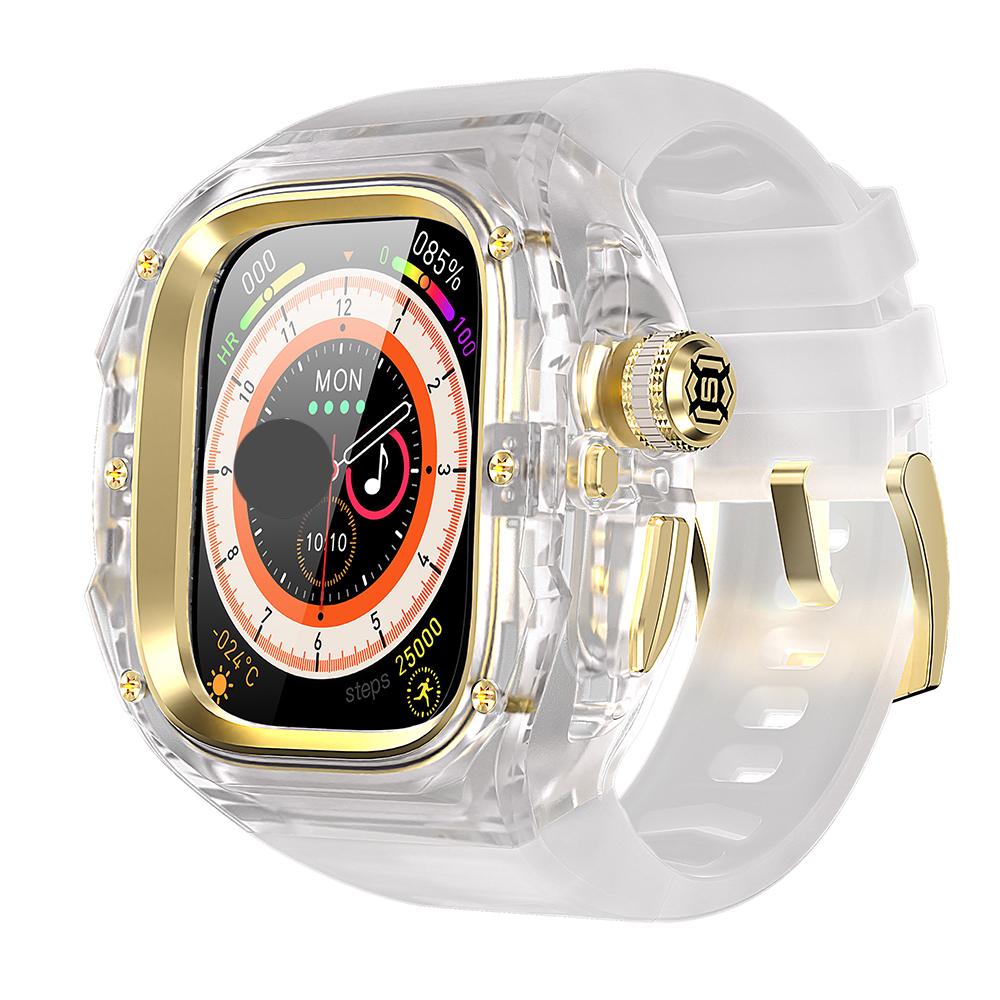 Rubber Modification Kit for Apple Watch Ultra 3 49mm Luxury Transparent Case Band for Iwatch Ultra2 1 49mm Fluororubber Mod Kit
