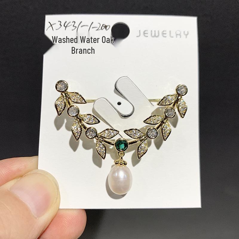 Bo Xin Yun Freshwater Pearl Olive Branch Brooch - Autumn/Winter Luxury Accessory  Gift