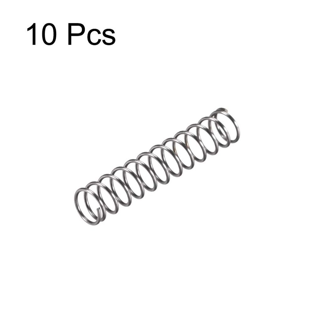 10Pcs Stainless Steel Compression Spring 0.6mm Wire Size Spring Steel Coil  Shop and Home Repairs