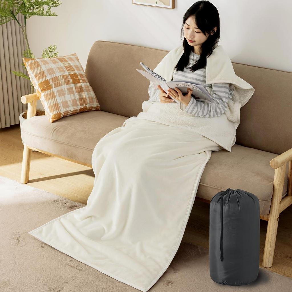Softime Sleeping Tube Winter Wearable Sleeping Antibacterial and Odor Warm Winter Nap Washable Business Inner Sleeping Ivory Bag, Blanket, Bag,