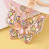 Rhinestone Butterfly Keychain Sparkly Butterfly Charm with Keyring Elegant Enamel Butterfly Keychain Gift for Women Girls