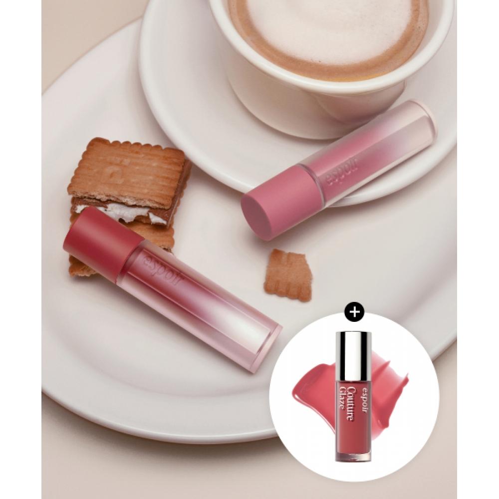 Espoir [new Honey Crema Series Launch] [1+1] Couture Lip Tint Fitting Blur  + Free  Couture Glaze Mini Ginger Peach Rose crema/Whipped Rose