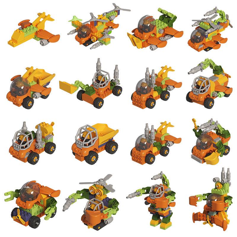 

Механическое транспортное средство и самолет из крупных деталей - STEM-игрушка для мальчиков Mecha Toy