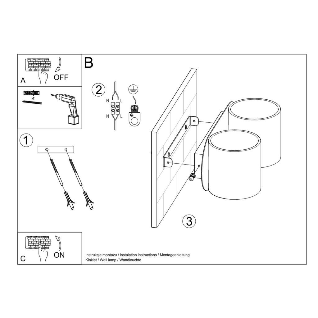 Orbis 2 white wall lamp