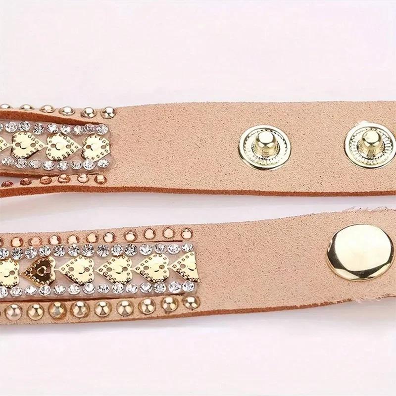 Fashion Rhinestone Women's Watch Long Leather Bracelet Quartz Watches