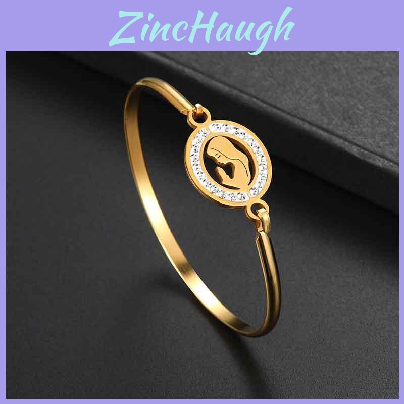 Exquisite Gold Plated Simple Cuff Bangle With Shimmering Rhinestones Jewelry Piece