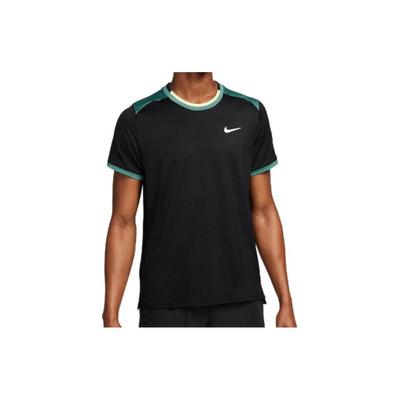 Haut de Tennis Dri-Fit Couleur Unie Col Rond Manches Courtes T-Shirt Homme hauts Noir FD5320-010