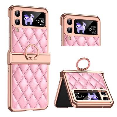Applicable To Samsung Z Flip1 Mobile Phone Case Magnetic Hinge Ring Bracket Xiaoxiangfeng Z Flip1 Anti-drop Protective Case