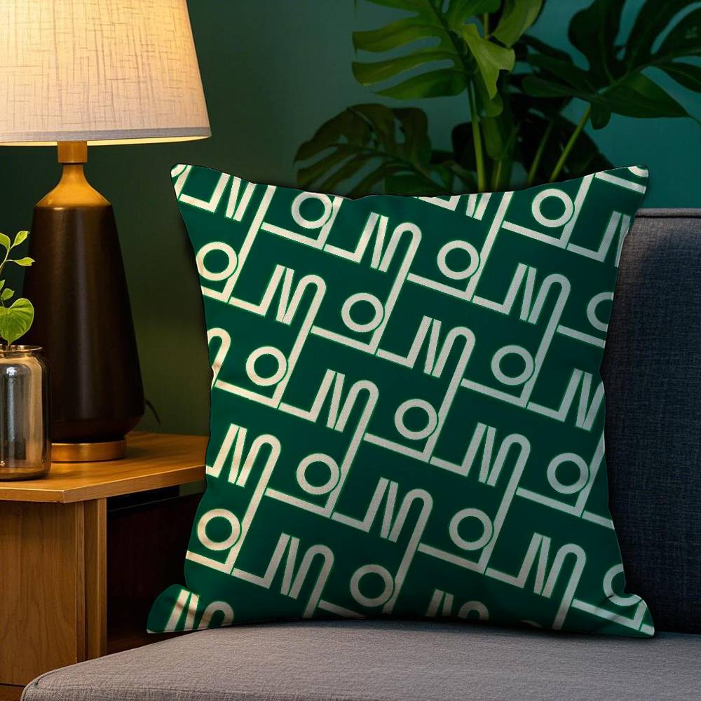 Classic Letter Print Pillow Case Home Double-sided Printing Short Plush Colorfast Microfiber Cushion Cover