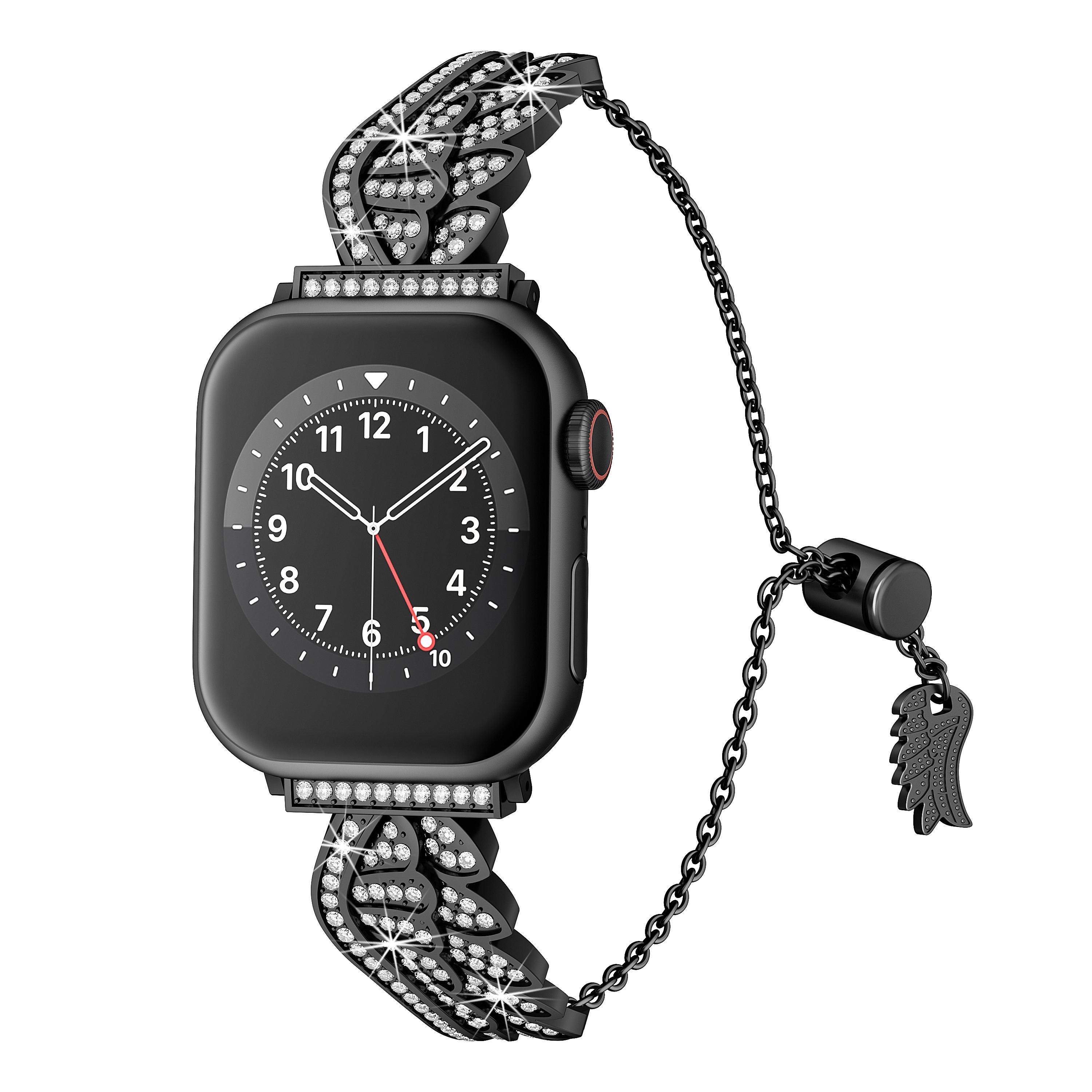 

Rhinestones Wing Design Strap for Apple Watch Series 10 42mm/9 8 7 41mm/6 5 4 SE (2022) SE (2023) SE 40mm/3 2 1 38mm Alloy Bracelet Starlight