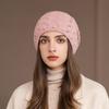 Autumn and Winter New Hat Women's Fashion Pearl Wool Hat Mother Warm Ear Protection Rabbit Hair Knitted Hat