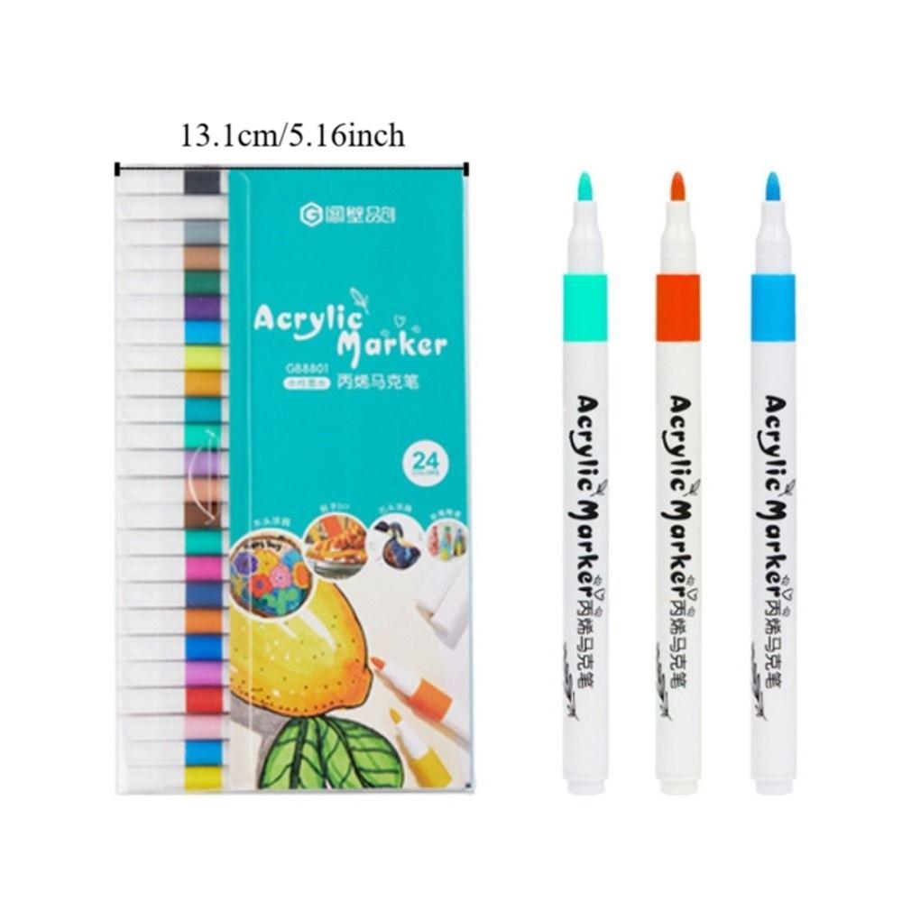 Waterproof 12/24/36/48/60 Colors Acrylic Marker Drawing Multicolor Markers Brush Pens Set  School