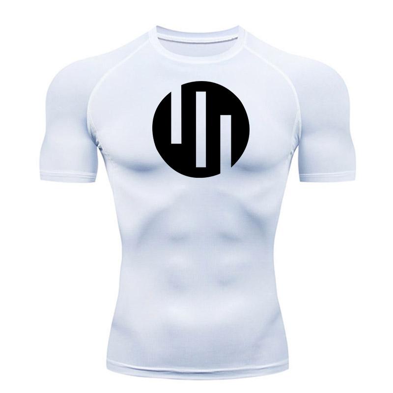 Running T-shirt Short Sleeve White Compression Shirt Men's Gym Exercise Quick Dry Sun Protection Sportswear Muscle Shirt 4XL