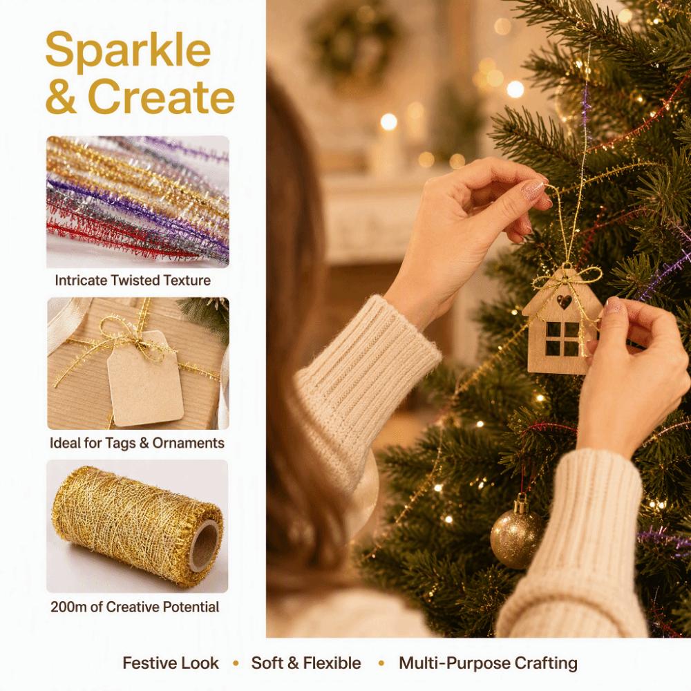 Twisted Texture Christmas Decorative Thread Multiclor Macrame Cord Rope  Gift Wrap Use