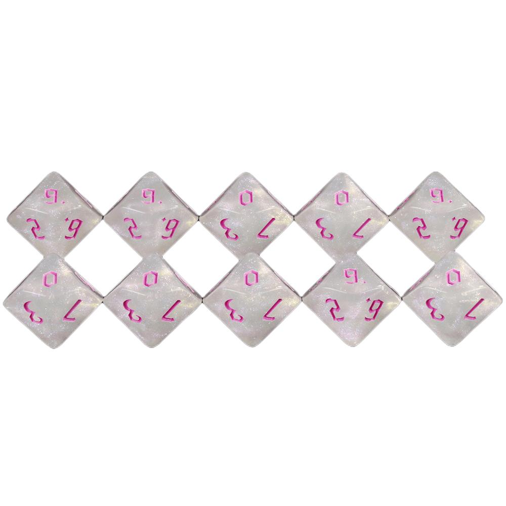 D10 Dice Set 10PCS for DND 10 Sided Dice Multi-sided Games Dices Desktop Polyhedral Set for Role Playing Game